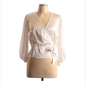 A&F | White Smocked Wrap Top